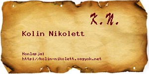 Kolin Nikolett névjegykártya